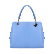 Blauwe Gehamerde Faux Leren Handtas Emporio Armani , Blue , Dames