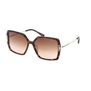 Gedurfde vierkante zonnebrillencollectie Tom Ford , Brown , Dames