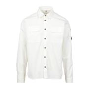 Wit Katoenen Overhemd met Kraag en Zakken C.p. Company , White , Heren