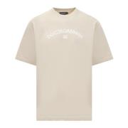 Stijlvolle Crew Neck T-shirt Dolce & Gabbana , Beige , Heren