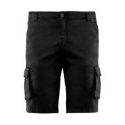 Cargo Bermuda Shorts in Stretch Gabardine BomBoogie , Black , Heren