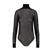 Semi-Transparante Turtleneck Bodysuit Maison Margiela , Black , Dames