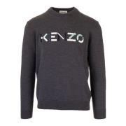 Round-neck Knitwear Kenzo , Gray , Heren