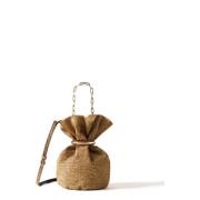 Trésor Bucket Bag Small - OP Suede Crossbody Borbonese , Brown , Dames