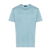 Zon Effect Crew Neck T-Shirts Roberto Collina , Blue , Heren