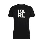 Stijlvolle Bedrukte Half Sleeve Katoenen Shirt Karl Lagerfeld , Black ...