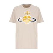 Beige T-shirt met Orb Print Vivienne Westwood , Beige , Dames