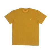 Heren Chase T-Shirt Helios/Goud Carhartt Wip , Yellow , Heren