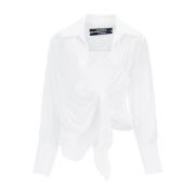 Klassieke Witte Button-Up Overhemd Jacquemus , White , Dames