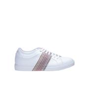 Wit Leren Gestreepte Sneakers Paul Smith , White , Heren