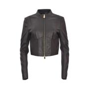 Leather Jackets Pinko , Black , Dames