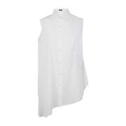 Asymmetrische Oversized Witte Katoenen Shirt Ann Demeulemeester , Whit...
