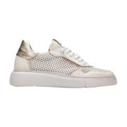 Beige Casual Leren Sneakers Hispanitas , Beige , Dames