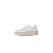 Witte leren sneakers met geperforeerde details D.a.t.e. , White , Dame...