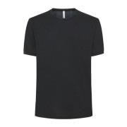 Ronde Onderkant T-Shirt Sun68 , Black , Heren