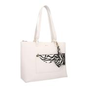 Trendy Shopper Tas met Afneembare Pouch Liu Jo , Beige , Dames