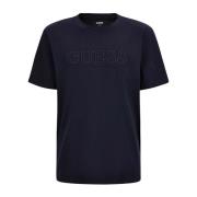 3D Logo Biologisch Katoenen T-Shirt - Blauw Guess , Blue , Heren