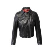 Pre-owned Leather outerwear Miu Miu Pre-owned , Black , Dames