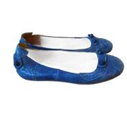 Pre-owned Leather flats Balenciaga Vintage , Blue , Dames