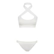 Kokosmelk Logo Band Kruis Bikini Off White , White , Dames