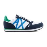 Blauwe Mesh Suède Sneakers Armani Exchange , Multicolor , Heren