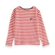 Breton Stripe Longsleeve T-shirt Scotch & Soda , Red , Dames