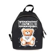 Safety Pin Teddy Rugzak Zwart Moschino , Black , Dames