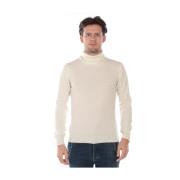 Geribbelde Sweater Pullover Daniele Alessandrini , White , Heren
