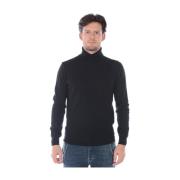 Geribbelde Sweater Pullover Daniele Alessandrini , Black , Heren
