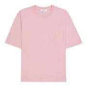 Roze Palm Logo Katoenen T-Shirt Laneus , Pink , Unisex