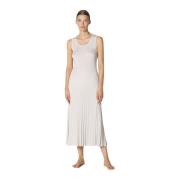 Zon Rib Maxi A-Lijn Rok Sminfinity , Beige , Dames