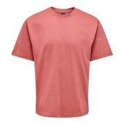 Klassiek T-shirt voor mannen Only & Sons , Pink , Heren