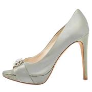 Pre-owned Satin heels Dior Vintage , Gray , Dames