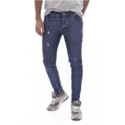 Blauwe Denim Jeans met Stretch Fit Goldenim paris , Blue , Heren