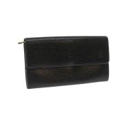 Pre-owned Leather wallets Louis Vuitton Vintage , Black , Dames