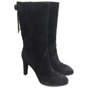 Pre-owned Suede boots Sergio Rossi Pre-owned , Black , Dames