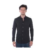 Slim Fit Basic Overhemd Daniele Alessandrini , Black , Heren