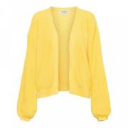 Fancy Gebreid Lang Mouw Vest &Co Woman , Yellow , Dames