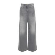 Stijlvolle Wide Jeans voor Vrouwen Elisabetta Franchi , Gray , Dames