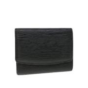 Pre-owned Leather wallets Louis Vuitton Vintage , Black , Dames