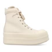 Puffer High Top Lace Sneakers Rick Owens , Beige , Dames