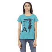 Action Lichtblauw Katoenen T-shirt Trussardi , Blue , Dames