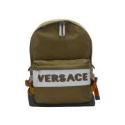 Canvas travel-bags Versace , Green , Heren