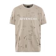 Heren Oversized Shirt Destroyed Beig Givenchy , Beige , Heren