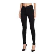 Skinny Jeans - Zwart, Hoge Taille, 5 Zakken Guess , Black , Dames