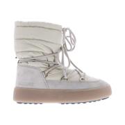 Suede Nylon Winterlaarzen Moon Boot , Beige , Dames