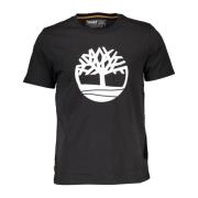 Zwart T-shirt van biologisch katoen met print Timberland , Black , Her...