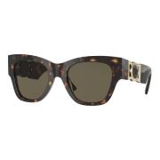 Stijlvolle zonnebril in zwart Versace , Brown , Dames