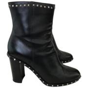 Pre-owned Leather boots Valentino Vintage , Black , Dames