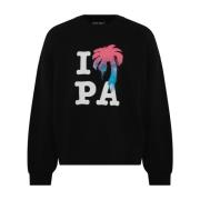 Heren Crew Neck Sweatshirt Palm Angels , Black , Heren